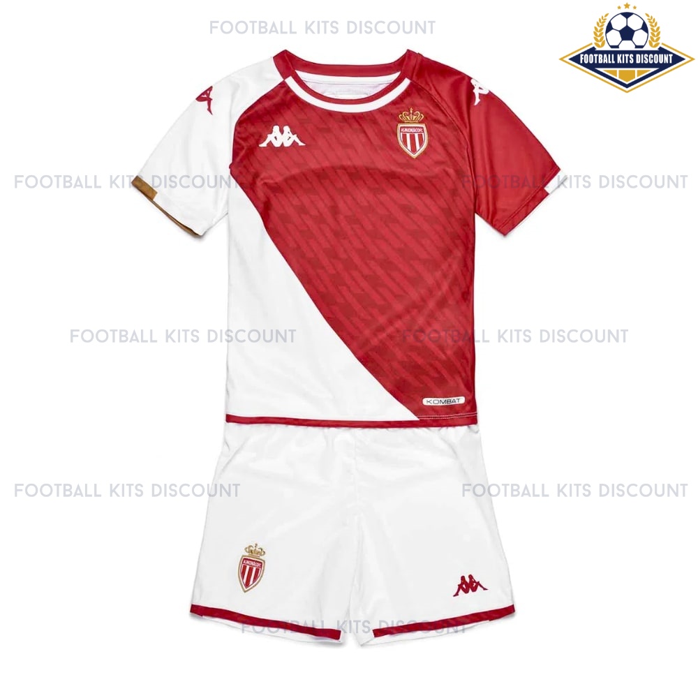 AS Monaco Home Kids Football Kits Discount