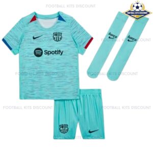 Barcelona Third Kids Football Kits Discount