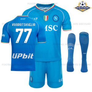 SSC Napoli Home Kid Kits Discount KVARATSKHELIA 77